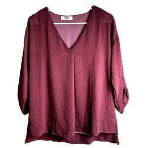 Beacon Apparel Womens Elegant Blouse Rose Sz S Texture Bohimian Blouse NWOT